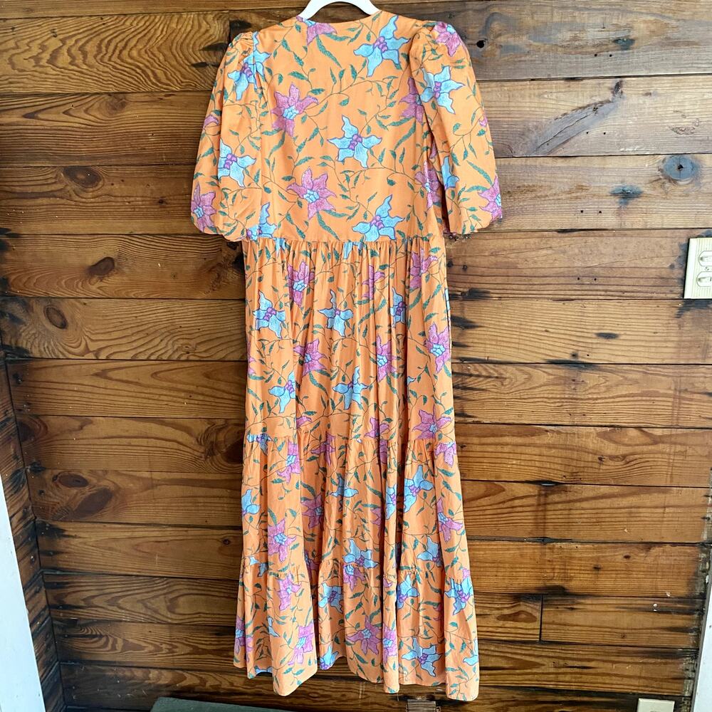 Tuckernuck Hyacinth House Orange Multi Floral Cisco Maxi Dress size Medium - Picture 6 of 7